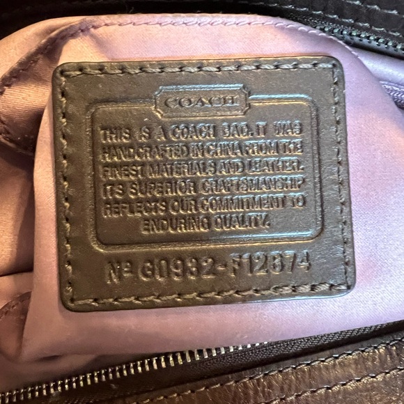 Coach Signature Large Zoe Hobo/Shoulder Bag in Khaki Outside Needs Cleaned - Picture 7 of 8